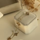 Lunara Pearl Clover Chain Bracelet