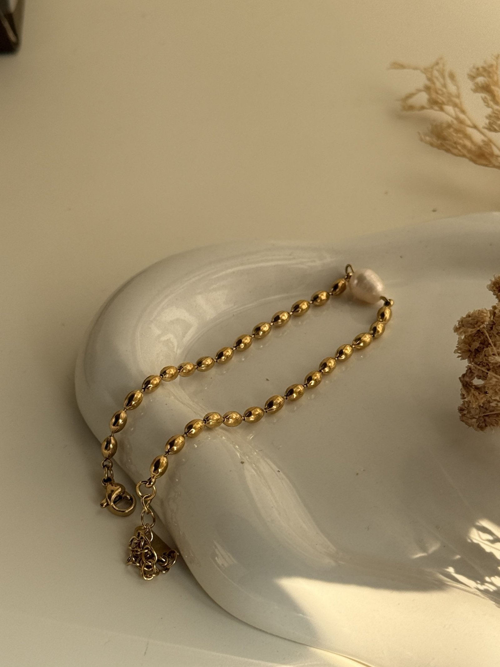 Aurelia Pearl Bead Chain Bracelet