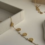 Logo Charm Crystal Chain Bracelet