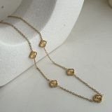 Elvara Aura Gold Clover Necklace