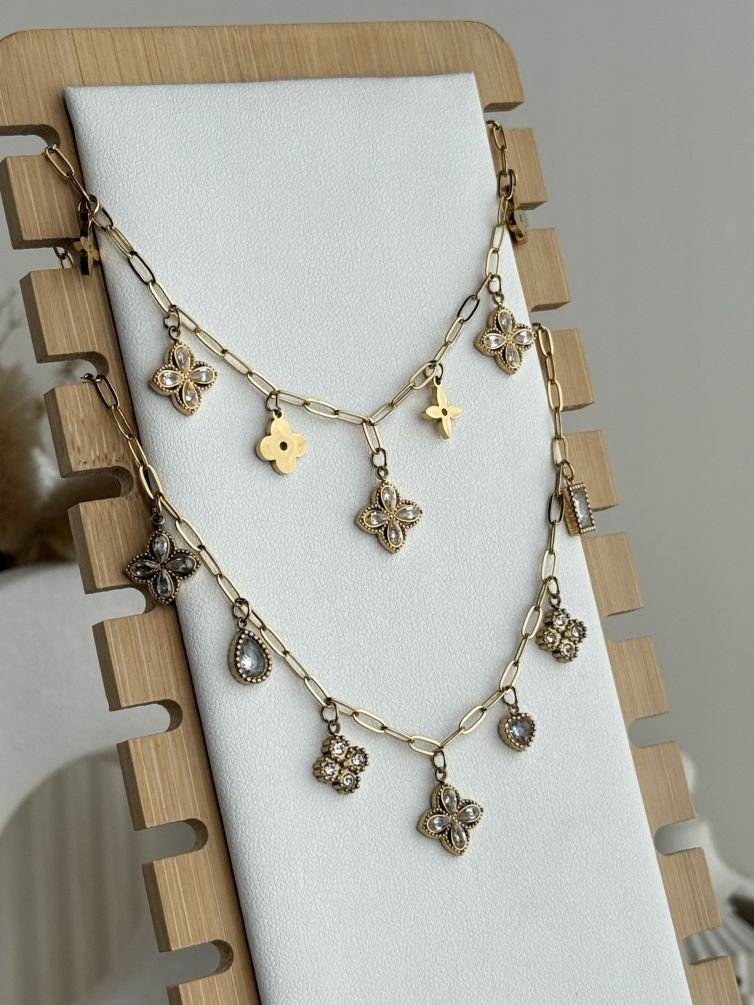 Aurevia Crystal Bloom Station Necklace