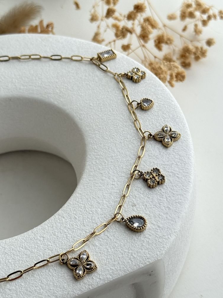 Aurevia Crystal Bloom Station Necklace