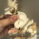 Amora Screw Pavé Hoop Earrings