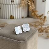 Alhambra Engraved Clover Stud Earrings