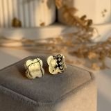 Alhambra Engraved Clover Stud Earrings