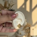 Alhambra Engraved Clover Stud Earrings