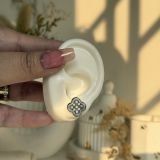 Alhambra Engraved Clover Stud Earrings