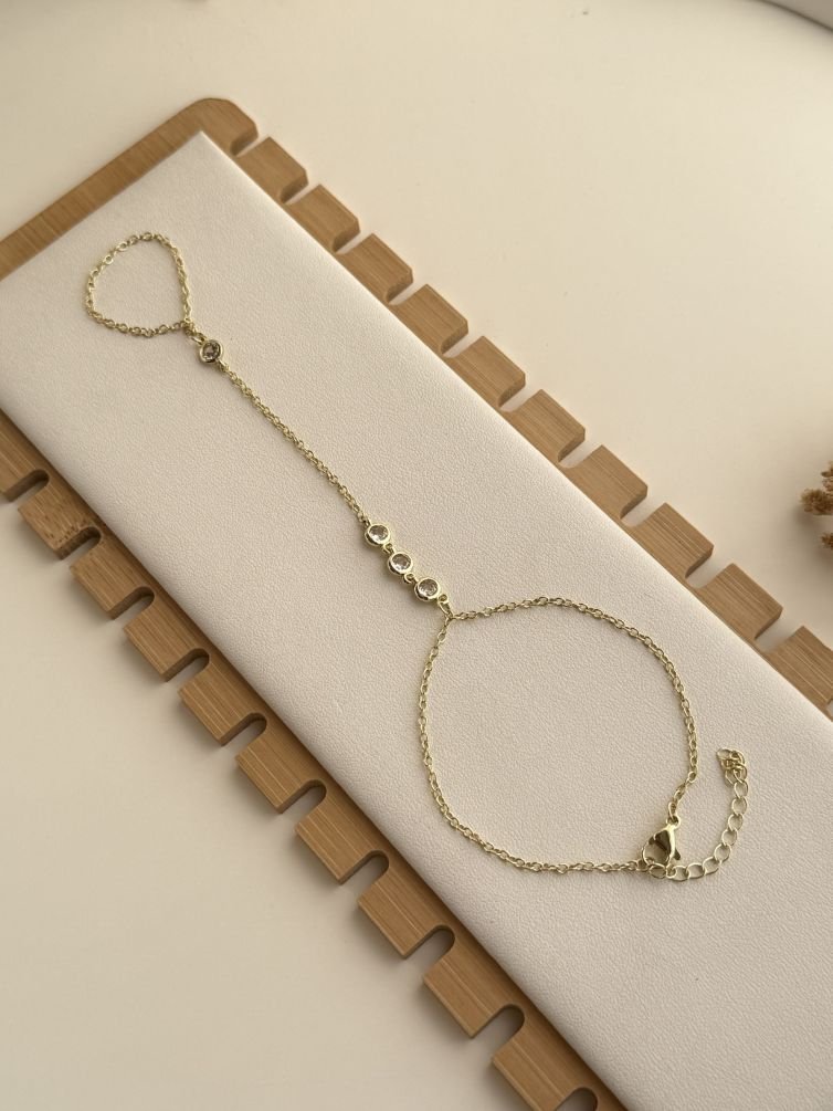 Aurelia Bead Link Hand Chain Bracelet