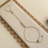 Aurelia Bead Link Hand Chain Bracelet