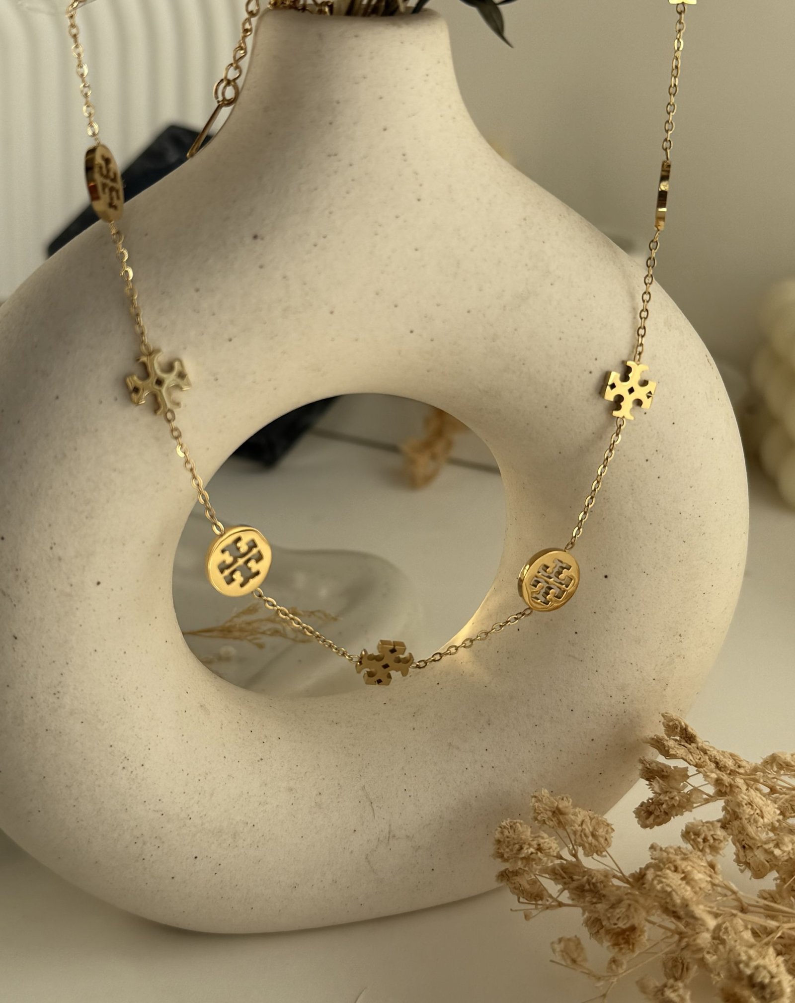 Aurelia Medallion Charm Chain Necklace