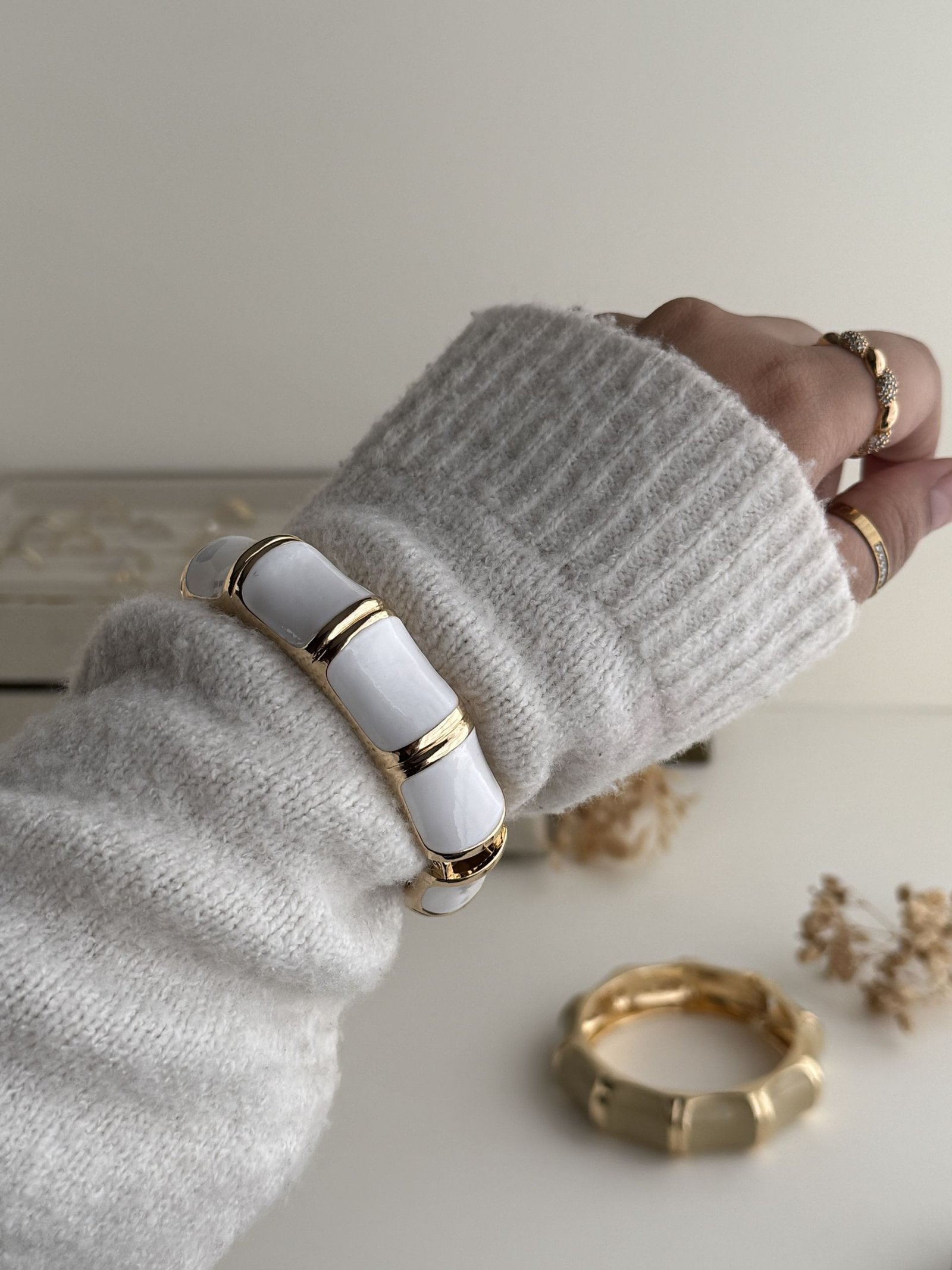 Aurevia Bamboo Enamel Cuff