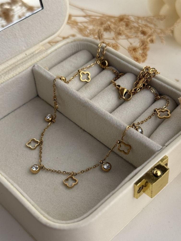 Floréa Crystal Charm Chain Necklace