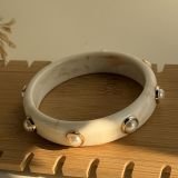 Ivory Pearl Accent Resin Cuff