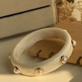 Ivory Pearl Accent Resin Cuff