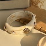 Pearl Shell Accent Resin Cuff