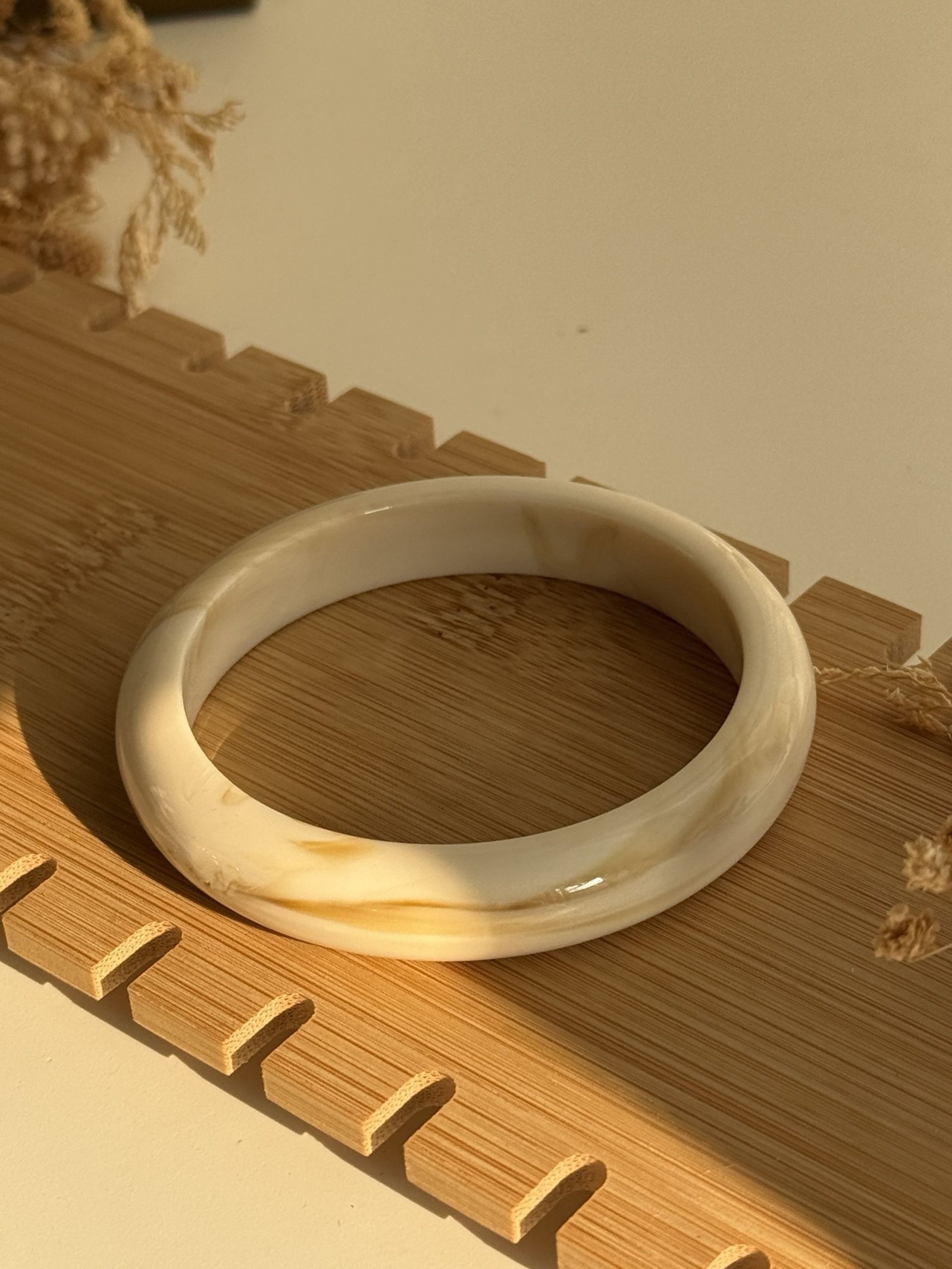 Beige Marble Resin Cuff