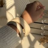 Beige Marble Resin Cuff