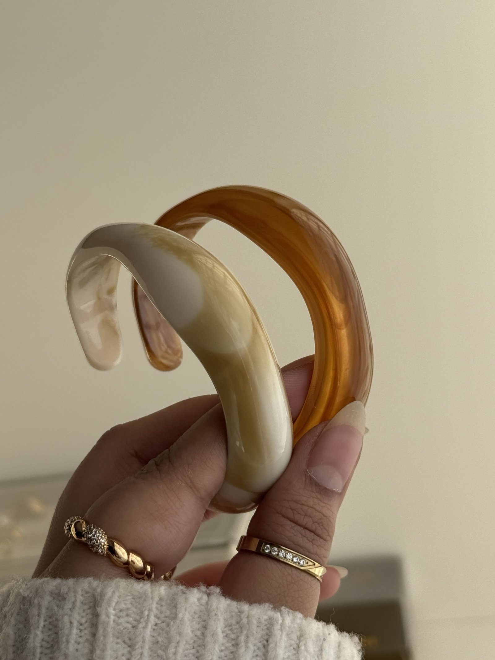 Amber Marble Resin Cuff