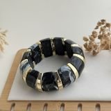 Ivory Gold Marble Resin Cuff