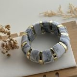 Ivory Gold Marble Resin Cuff