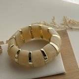 Ivory Gold Marble Resin Cuff