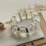 Ivory Gold Marble Resin Cuff