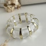 Ivory Gold Marble Resin Cuff