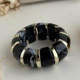 Ivory Gold Marble Resin Cuff