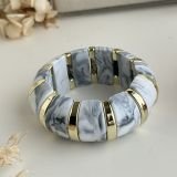 Ivory Gold Marble Resin Cuff