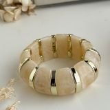 Ivory Gold Marble Resin Cuff