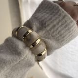 Ivory Gold Marble Resin Cuff