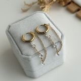 Aurora Quad Chain Huggie Earrings