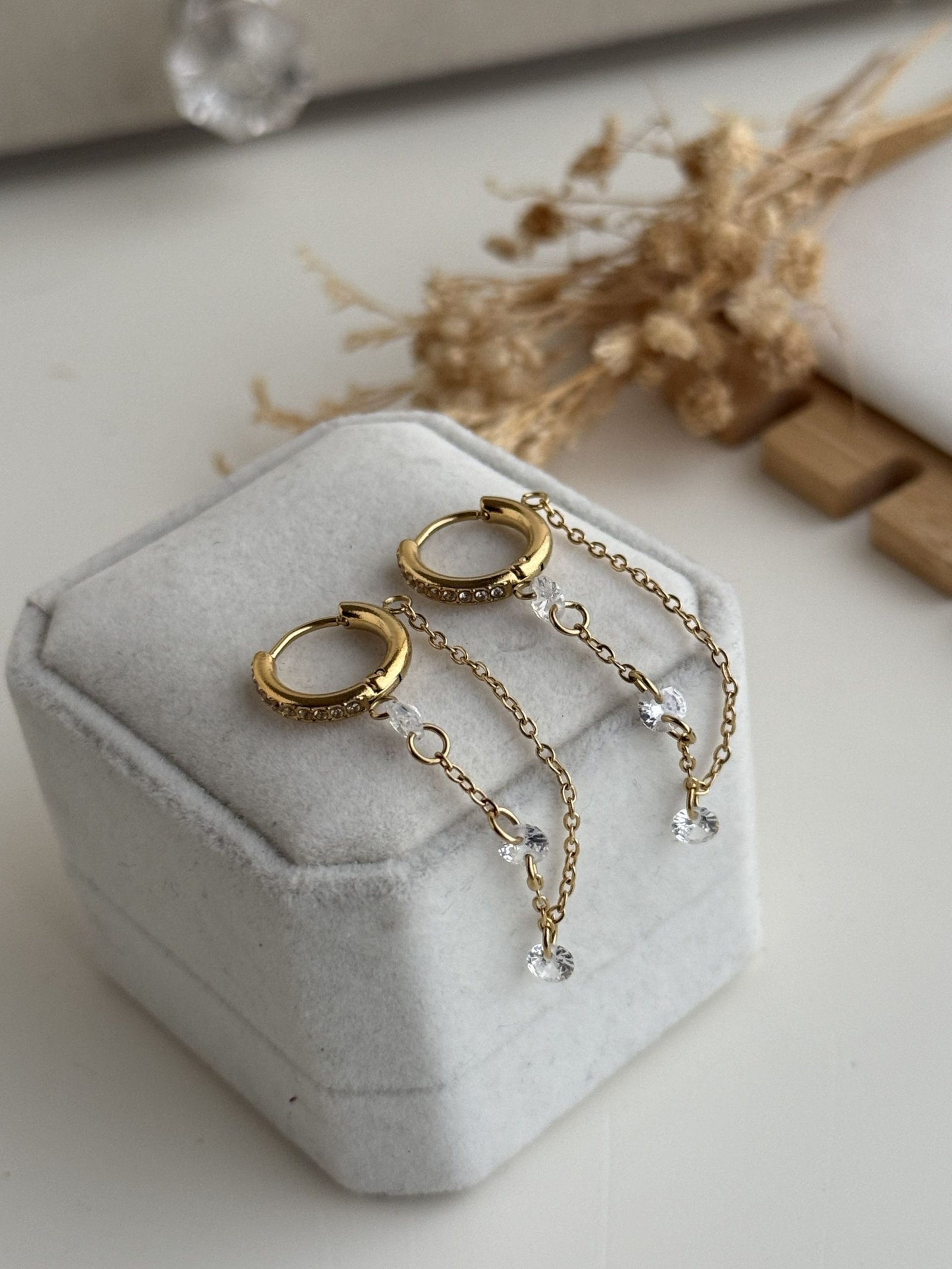 Aurora Quad Chain Huggie Earrings