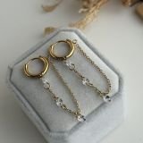 Aurora Quad Chain Huggie Earrings