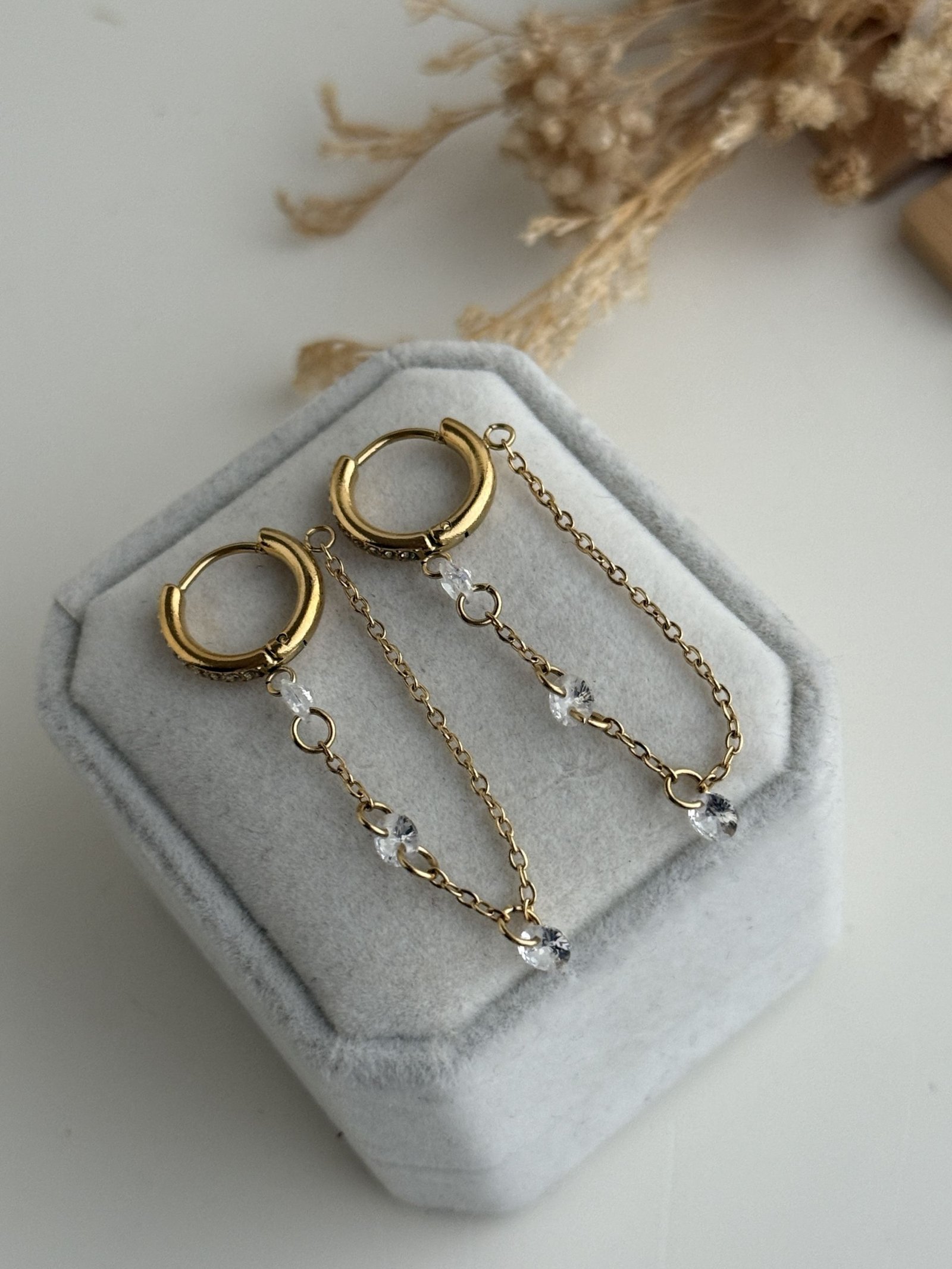 Aurora Quad Chain Huggie Earrings