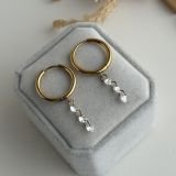 Celestia Triple Drop Huggie Earrings