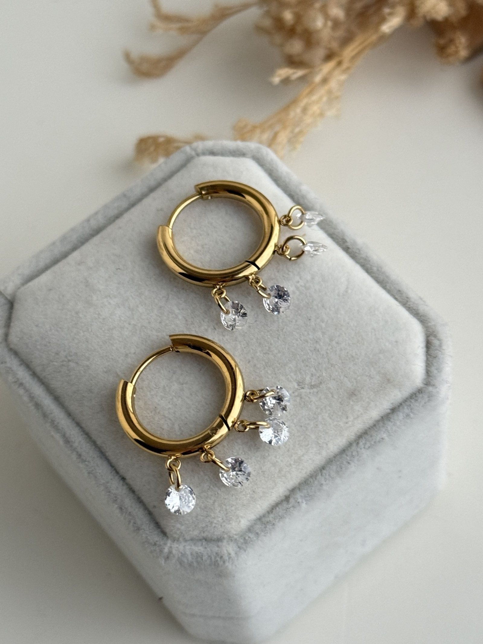 Aurora Quad Drop Huggie Earrings