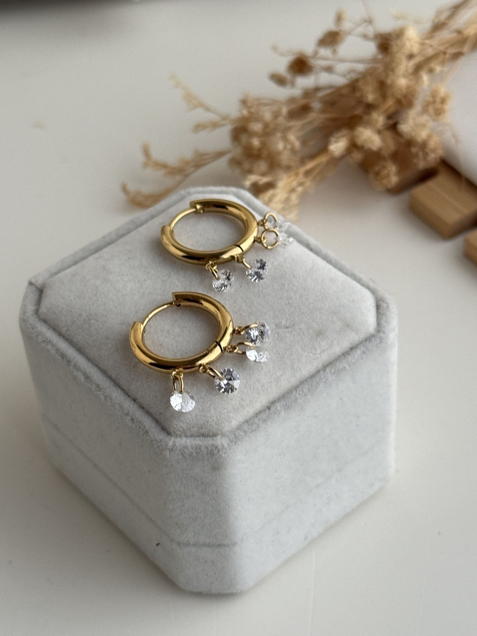 Aurora Quad Drop Huggie Earrings