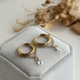 Luma Chain Drop Huggie Earrings