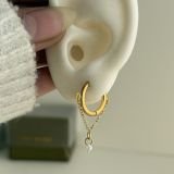 Luma Chain Drop Huggie Earrings