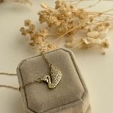 Aurelle Swan Pavé Necklace