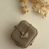 Aurelle Swan Pavé Necklace