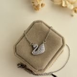 Aurelle Swan Pavé Necklace