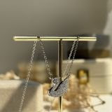 Aurelle Swan Pavé Necklace