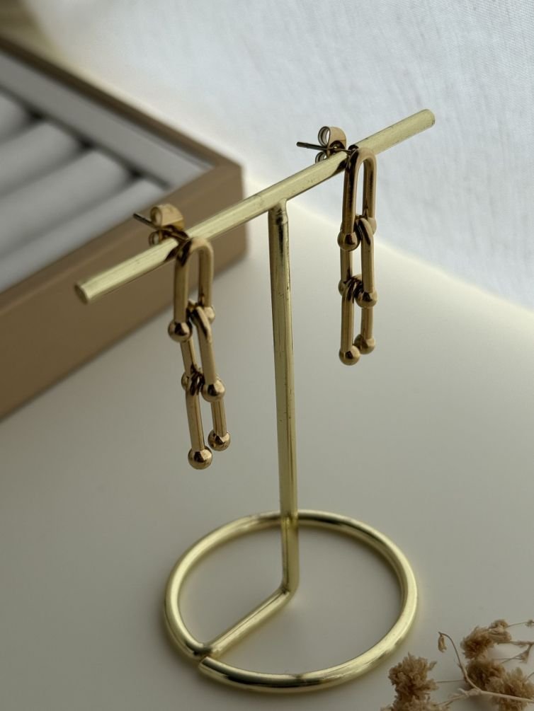 U-Link Drop Chain Earrings