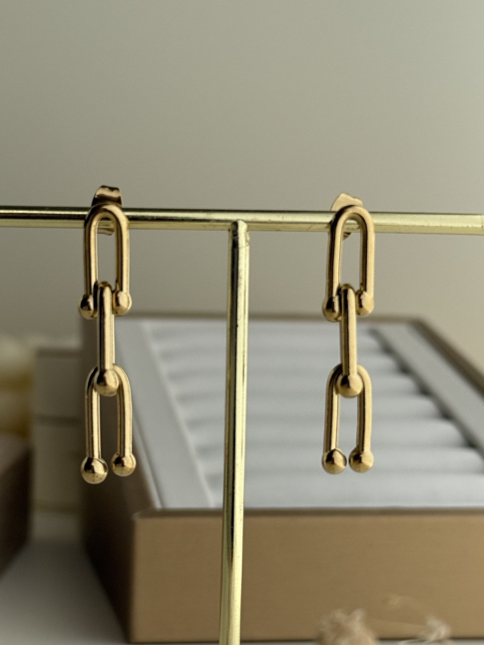 U-Link Drop Chain Earrings