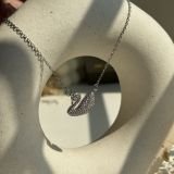 Aurelle Swan Pavé Necklace