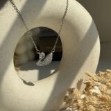 Aurelle Swan Pavé Necklace