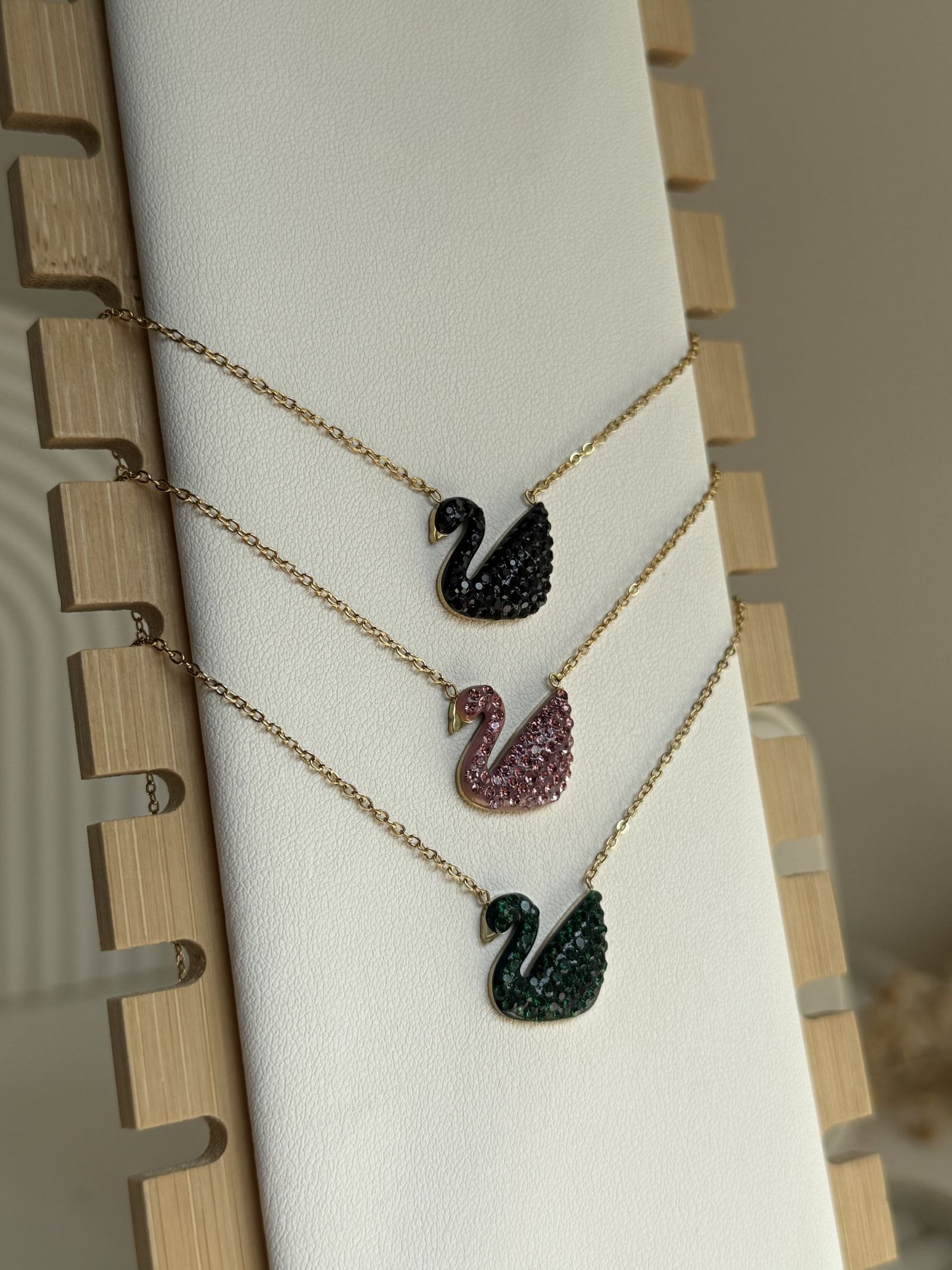 Aura Swan Pavé Necklace