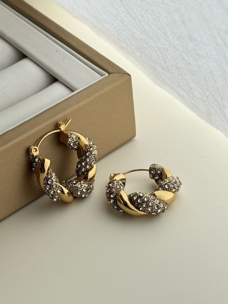 Aurelia Twist Pavé Hoops